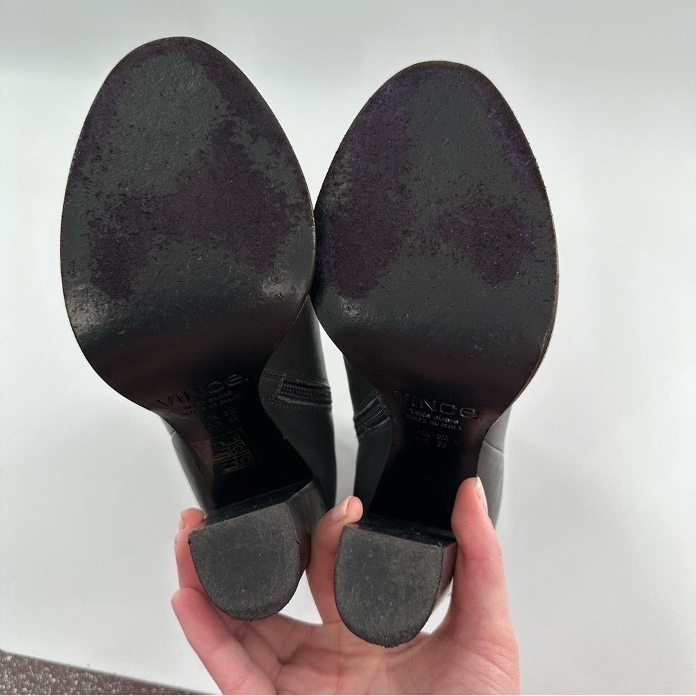 Vince womens ankle booties size 5 35 gray Italian leather boots - Picture 7 of 12